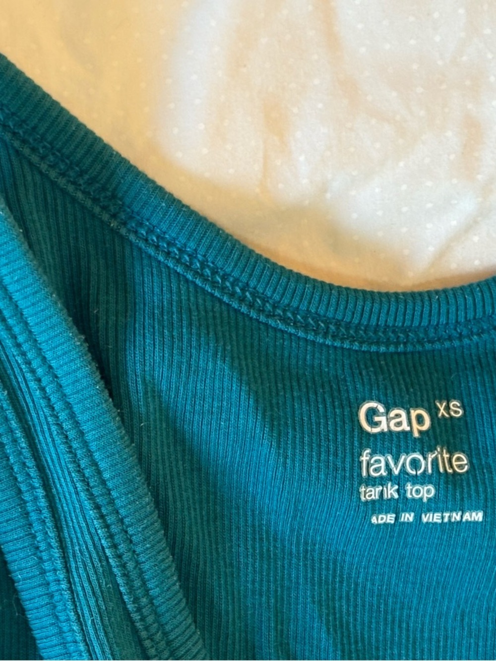 GAP Teal Ribbed Racerback Tank - Picture 3 of 6